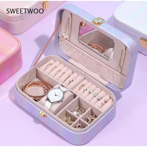 PU Fashion Jewelry Box Portable Jewelry Box Leather Storage Box Jewelry Storage Box