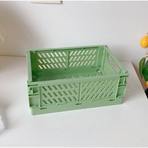 Collapsible Crate Plastic Folding Storage Box Basket Utility Cosmetic Container