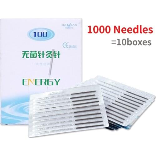 Sterile Acupuncture Needles 1000 Without Plastic Guide Tube Disposable Sterile Filiform Needle Acupuncture Point Body Beauty