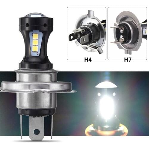 H4 LED H7 LED Headlight Bulb 18SMD 3030 Super Bright Hi-Lo Beam Headlamp Bulbs 6500K Daytime Running Light Motorcycle Car Lights