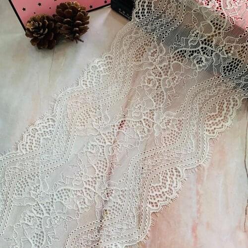 TD2944 19cm Broadens lace fabric white garment accessories Hem Trim cut-out White Mesh embroidery belt