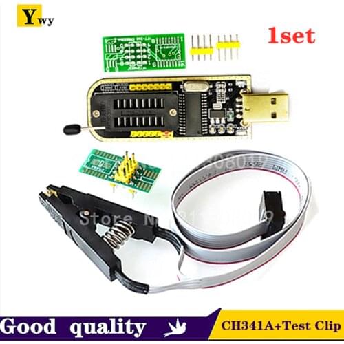 CH341A 24 25 Series EEPROM Flash BIOS USB Programmer Module + SOIC8 SOP8 Test Clip For EEPROM 93CXX / 25CXX / 24CXX
