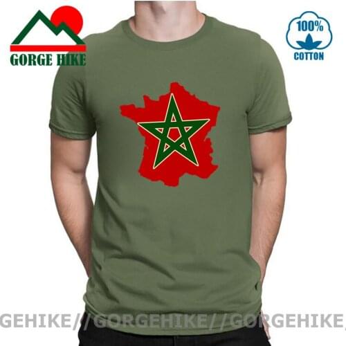GorgeHike Fashion T Shirt France Morocco Maroc t shirt Girl Boy Short Sleeve Humor hilarious mens t shirt tee black Natural Tops