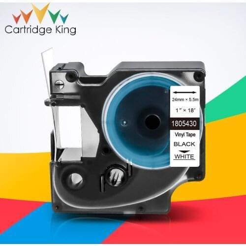 9mm/12mm/19mm/24mm Label Tape Fit DYMO Rhino Vinyl Labels 18443 18444 18445 1805430 Black on White for Label Maker Rhino 4200