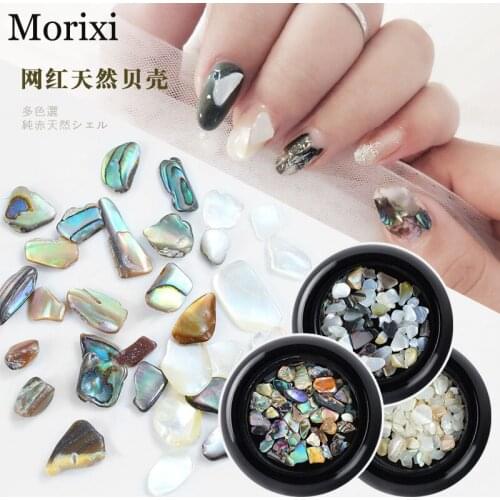 Japanese nail art rhinestones mixed shape fat shell flakes 12 styles shimmer glitter diamond nail tip DIY nail decoration MZ146