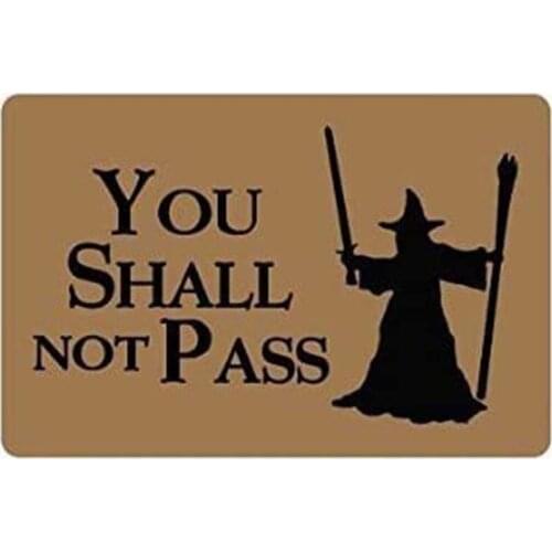 Humorous Funny Saying You Shall Not Pass Non-Woven Fabric top Custom Doormat,Indoor/Outdoor Floor Mat(23.6 X 15.7 Inch)