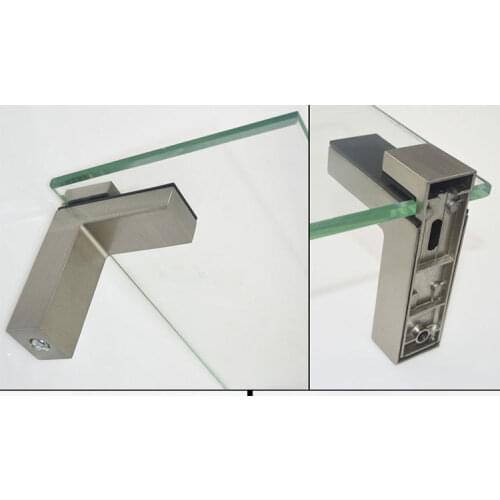 2pcs Rectangle Glass Clamp Adjustable Shelf Holder Bracket Glass Wood Shelves High Quality for 3-28mm thick glass