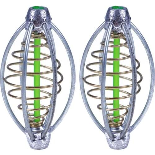 2PCS Spring+Lead Fishing Thrower Carp Fishing Catapults Fishing Bait Cage