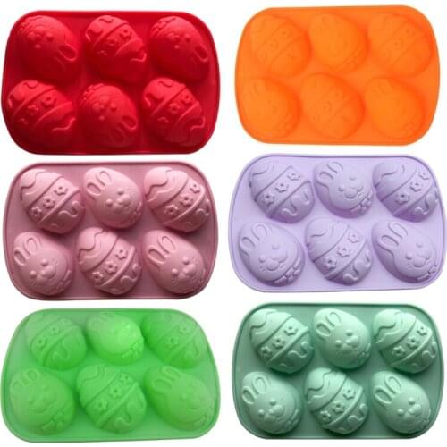 3D Easter Eggs Rabbit Shape Chocolate Silicone Mold DIY Baking Tray Pastry Fondant Cake Soap Mould