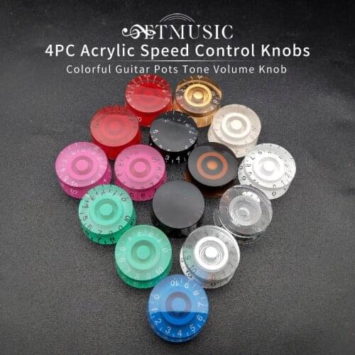 4pcs Muilty Color Plastic Speed Control Knobs for Electric Guitar Tone Volume Knobs Buttons