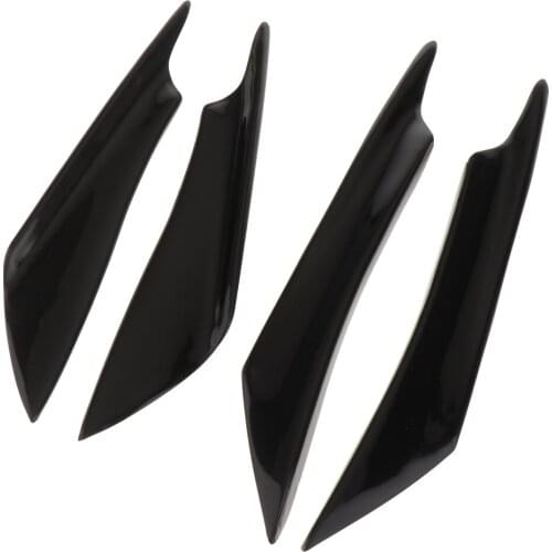 4pcs Carbon Fiber Pattern Trim Front Bumper Canards Body Diffuser Splitters Kits, Universal Fit For Most Ca