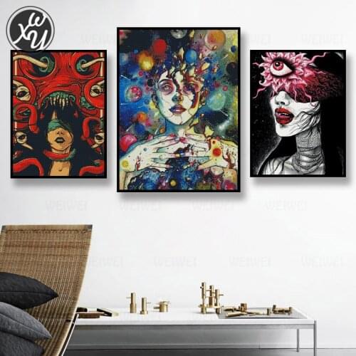 Diamond Painting Abstract Art Diamond Mosaic Cross Stitch Kits Eye Diamond Art 5D Full Diamond Fantasy Embroidery for Home Decor