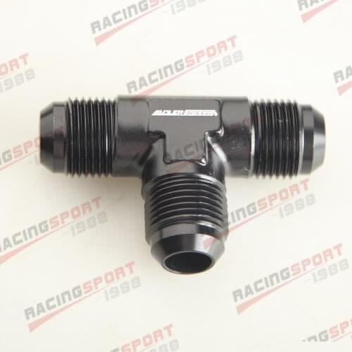 AN 10 10 AN AN -10 Male FLARE UNION Tee T-piece Adapter Fitting Aluminum Black
