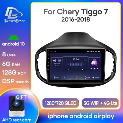 Prelingcar Android 9.0 For Chery Tiggo 7 2016-2018 Car Radio Multimedia Video Player GPS Navigation NO DVD 2 Din Octa-Core DSP