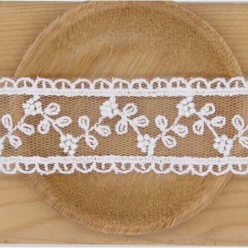 White Cotton Embroidery lace french gauze lace ribbon fabric DIY trims handmade clothing wedding sewing Accessories