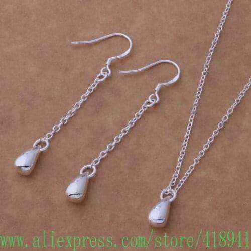 Free shipping silver plated Jewelry Sets Earring 173 + Necklace 681 /dzoamqva baqajrxa AS090