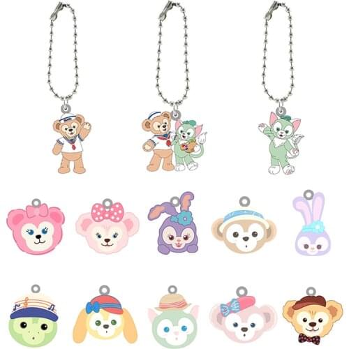 Disney Duffy Bear Star Delu Ballet Bunny Keychain Cartoon Animation Cute Acrylic Epoxy Keychain Childrens Accessories Keychain