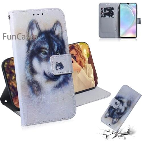 Phones Cases For para Huawei P30 Magnolia Hoesje PU Leather Flip Case sFor Celular Huawei ajax P30 Mobile Phone Case Hawaii