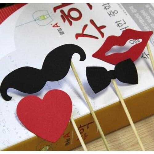 Ctrue 10 Pcs DIY Photo Booth Props Funny Moustache Party Decoration Supplies Wedding Decoration Birthday Party Kids Favors