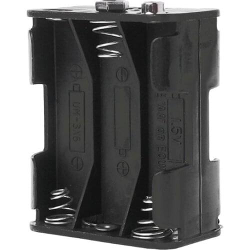 T3EE Battery Holder Double Side 6x1.5V AA Buckle Box Case Cell DIY Clip Container Spring Black