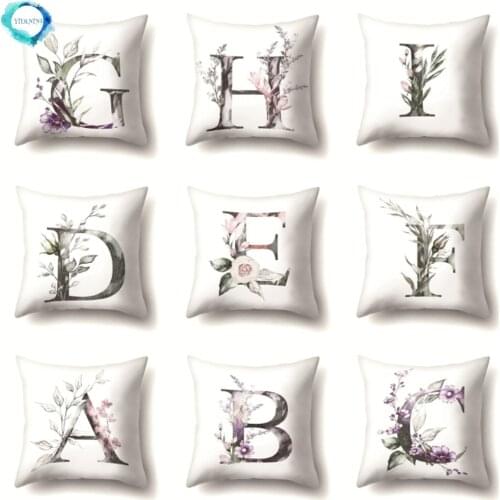 Kids Room Decoration Letter A-Z English Alphabet Cushion Cover Polyester Decorative Throw Pillow Cover Home Decor Pillow Case