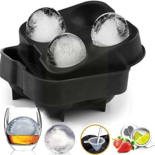 4 Cell Ice Cube Mold Tray Juice Whiskey Cocktails Ice For Party Box Bar Ball DIY Mold Silicone Maker Ice Accessories Kitche S7Q8