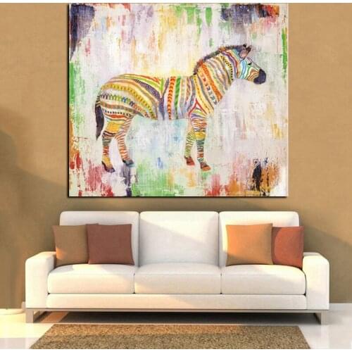 HD Print Watercolor Zebra Elephant Abstract Painting on Canvas Animal Pop Art Modern Cuadros Decor Wall Picture For Living Room
