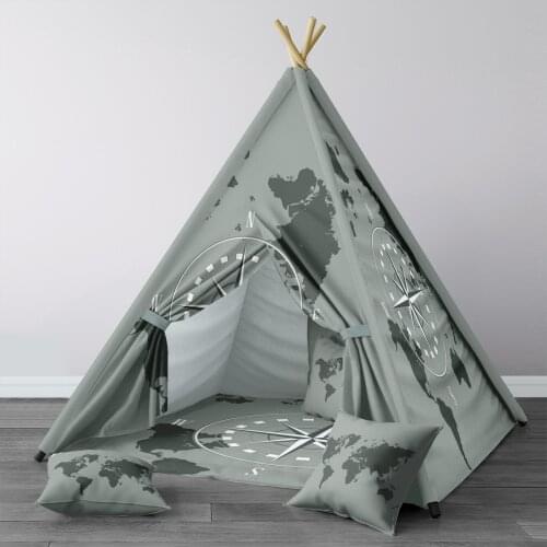 Play Tent for Kids Wigwam Portable Indoor Playground Tents Children Bedrooms Dark Green Compass Model 218