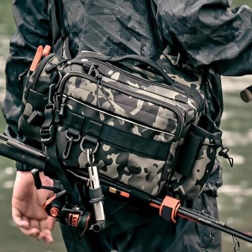 Camouflage Single Shoulder Fishing Bag Anti-Scratch Breathable High capacity Multifunctional Fishing Bags Outdoor Fish Equipment