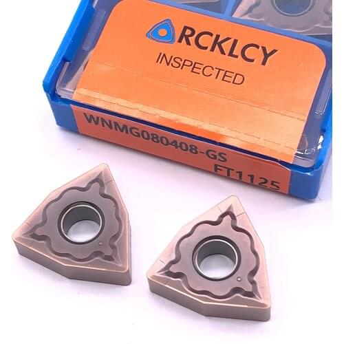 10pcs RCKLCY WNMG080408 GS FT1125 Carbide Insert High Quality Fast Feed Blades cnc Lathe Mill Cutter Tool For Stainless steel