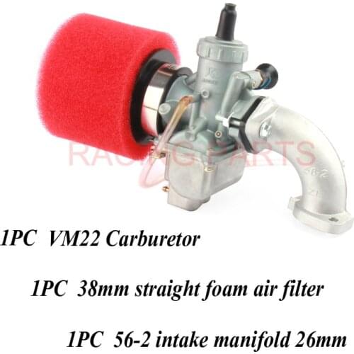 125cc Dirt bike Pit Bike VM22 Carburetor 38mm Air filter 56-2 intake manifold for Mikuni 125 140cc horizontal engine PZ26 26mm