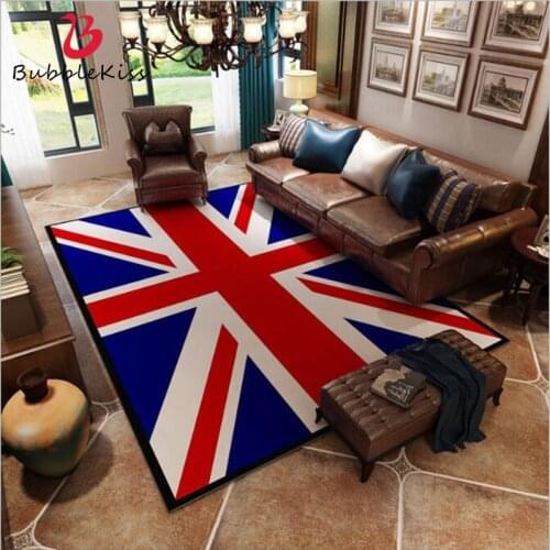 Bubble Kiss European Style UK&USA Flag Design Carpet Home Large Size Children Room Bedside Area Rugs Non-slip Mat Hot Sale 2021