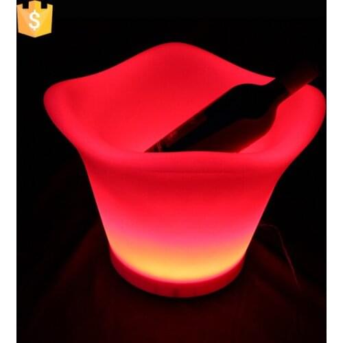 Cool Party LED Ice Bucket Double Layer Event Night Club KTV LED Beer RGB Color-Changing Flashing Light ice Wine Buckets 1pc