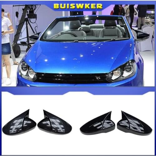 For Scirocco PASSAT Beetle 2009-2018 Carbon Fiber Door Side Wing Rearview Mirror Ox Horn Cover Cap Car Accessories