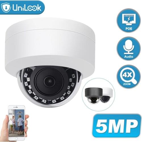 UniLook 5MP Dome POE IP Camera Support 4X Zoom Outdoor Security CCTV Camera Built in Microphone Weatherproof IP66 ONVIF H.265