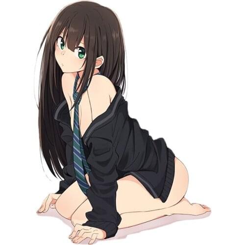 Anime Girl Cute Funny Car Stickers Personality Decal Cover Scratches Waterproof Car Window Body Decorative Stickers Accessories