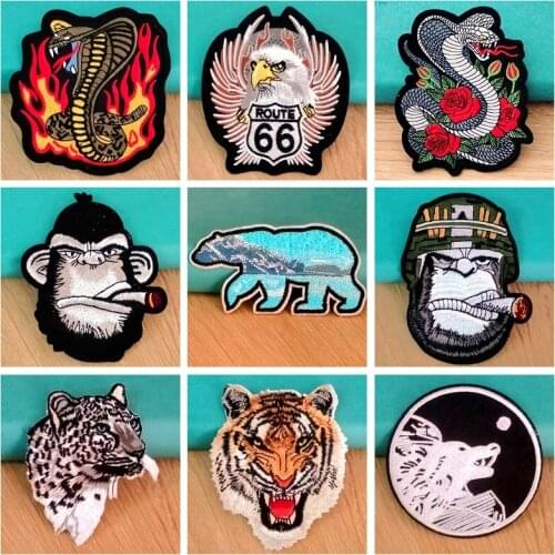 Iron On Patch Animal Crossing Patch Embroidery Patches For Clothing Smoking Orangutan Badge Patches For Clothes Applique Decor