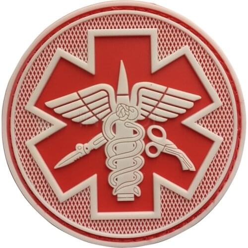 Paramedic Mecial PVC Patch 3.15" Round Patch Tactical Emblem Badges Rubber Patches For Jackets Jeans Backpack