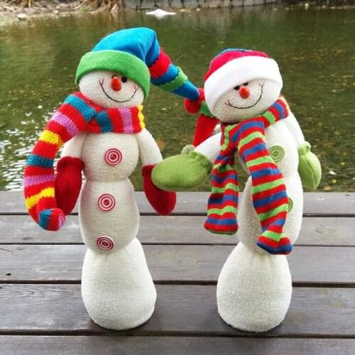 About 30cm Standable and Twistable Plush Christmas Snowman Figurine Decoration Bendable stick snowman doll
