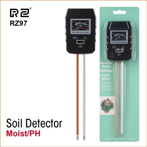 RZ Mini Soil PH Moisture Humidity Measuring PH Meter Soil Moisture Monitor Hygrometer Gardening Plant Farming Moisture Tester
