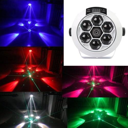 LED Disco 80W Six Bee Eyes Strobe Laser Stage Lighting DJ Disco Voice Control DMX512 Laser Projector Christmas