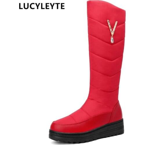 Warm ladies breathable snow boots winter zipper plush fluffy winter boots waterproof platform thick bottom anti-slip boots