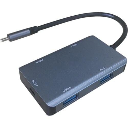 Type-c 4 Ports USB3.0 Hub High Speed USB Splitter Extension Adapter Cable Use Power Adapter Converter USB Splitter USB Hub