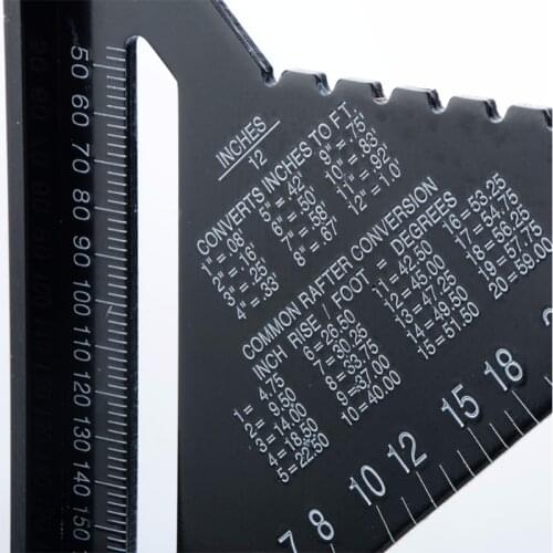 Triangle Ruler 7inch Aluminum Alloy Angle Protractor Speed Metric Square Measuring Ruler For Building Framing Tools Gauges