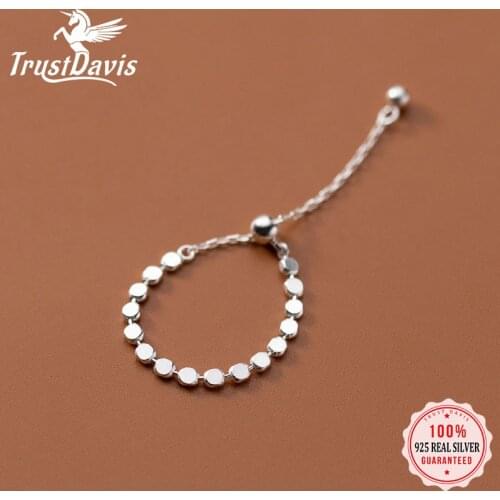 Trustdavis Real 925 Sterling Silver Fashion Cute Personality Chain Ring Sizable For Women Wedding Party Fine S925 Jewelry DB1030