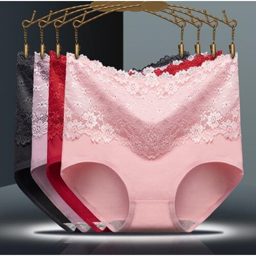 2021 New Trendy Women Lace Panties High Waist Underwear Sexy Panties Seamless Briefs Lingerie Female Underwear Underpants