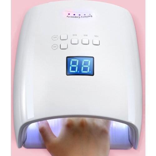 Nail UV Lamp Built-in Battery 48W Rechargeable Wireless LCD Display Quick Dry Gel Polish Dryer Pedicure Manicure Tool Nail Art