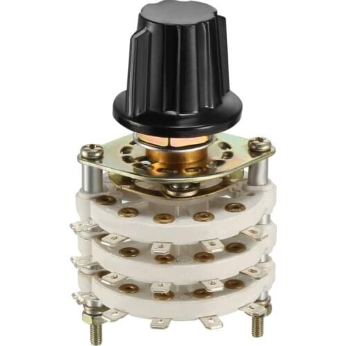 UXCELL 2/3 Pole 4/5/8/9 Position Switch 1/2/3 Deck Band Channel Rotary Switch Selector with Knob for Radio TV Electronic Devices