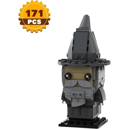 Moc Brickheadz Magic Figures Gandalfed Soldier Brickheadz Building Block Famous Movie Gold Model Bricks Toy for Kid Gift