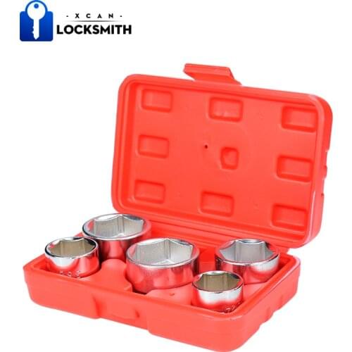XCAN Oil Filter Socket Set 5pc 3/8" Drive 24,27,32,36,38mm Oil Filter Wrench Remover Socket Set Car Repair Tools